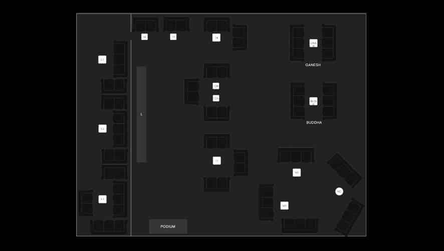 Foundation Room Las Vegas bottle service map