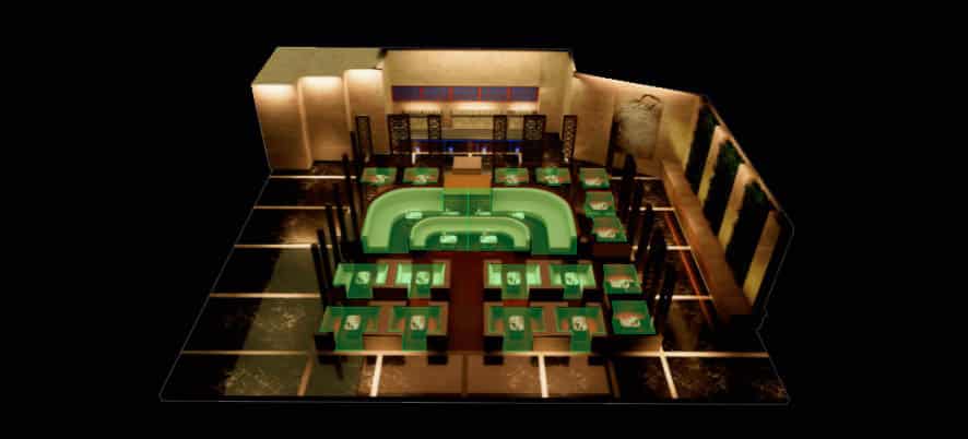 Hakkasan Nightclub Pavillion Table Map