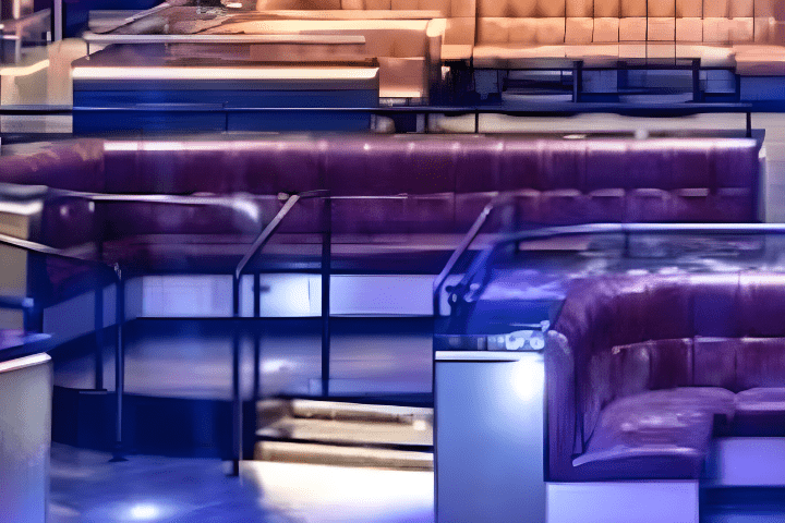 Zouk Nightclub upper dance floor table